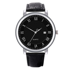 Men's Watch New Fashion High-End Quartz Letter Leather Strap male clock men watches quartzo day date relogios masculinos