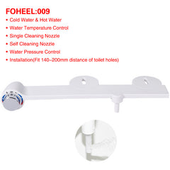 FOHEEL Non-Electric Toilet Seat Bidet Hot Cold Water Bathroom Muslim Shattaf Washing Bidet Sprayer Self-Cleaning Nozzle