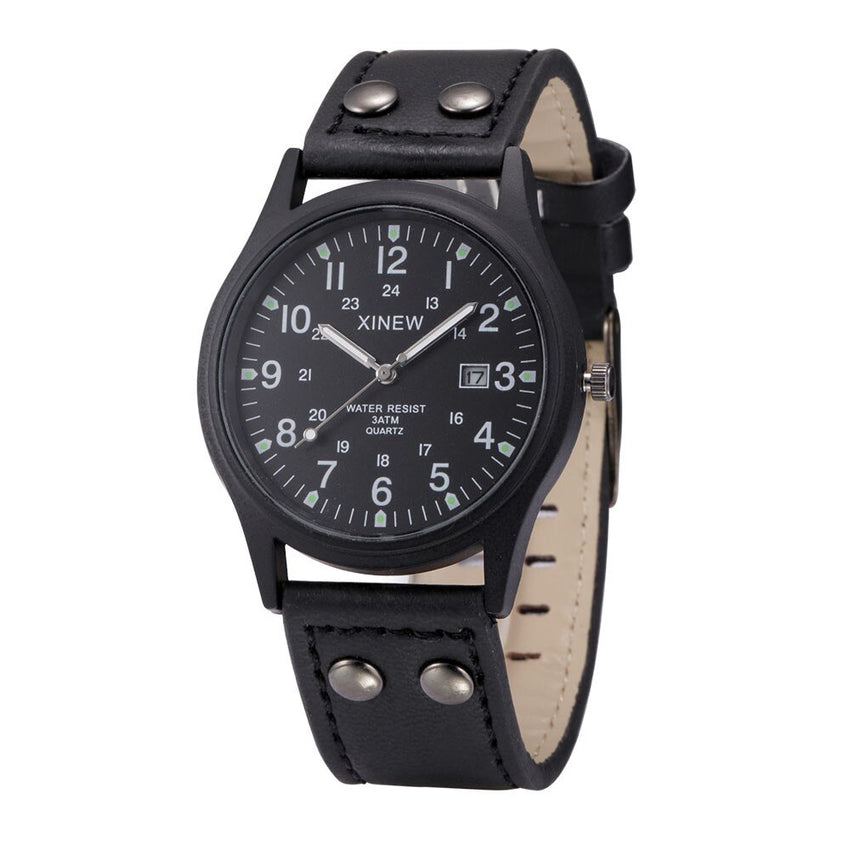 Man Watch Vintage Classic Waterproof Date Leather Strap Sport Quartz Army Wristwatch Mens Reloj Hombre 2019 Men Wristwatch Clock