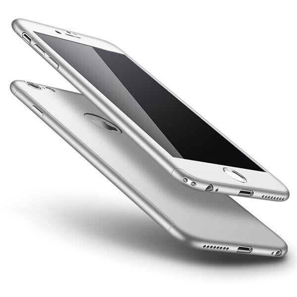 360 Case Full Body Coverage Phone Cases for iPhone 7 6 6s Plus Fundas Fashion Matte Hard PC Cover Free Glass Screen Film