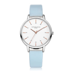 Hot Sale Women Watches Silver Border Scale Disc Ladies Quartz Wristwatch Solid Color Leather Strap Clock Fashion Reloj Mujer@50