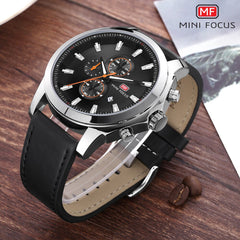MINI FOCUS Fashion Chronograph Men Watch Sport Waterproof Men's Watches Quartz Watches Man Clock Wristwatch Luxury Brand Leather
