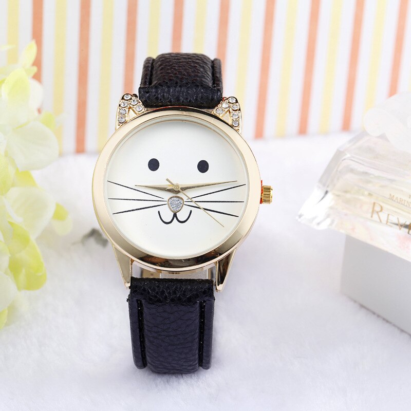 Women's Watches Best Sellers Simple Fashion  Cats Face Clock Rhinestore zegarki damskie Dropshipping  adorable Wrist Watch @30