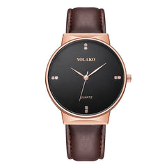 YOLAKO Men's Wrist Watch Casual Quartz Leather Band Strap Analog watch man watches mens 2019 men wristwatch clock