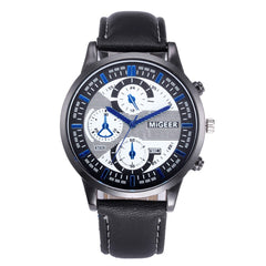 DISU Men Wrist Watch Design Leather Retro Design Leather Band Analog Alloy Quartz watch man watches mens 2019 relogios masculino
