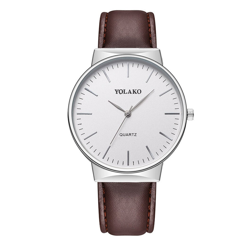 YOLAKO Men's Watch Casual Quartz Leather Band Analog watch man new arrival in men wrist watches relogios masculino
