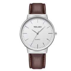 YOLAKO Men's Watch Casual Quartz Leather Band Analog watch man new arrival in men wrist watches relogios masculino