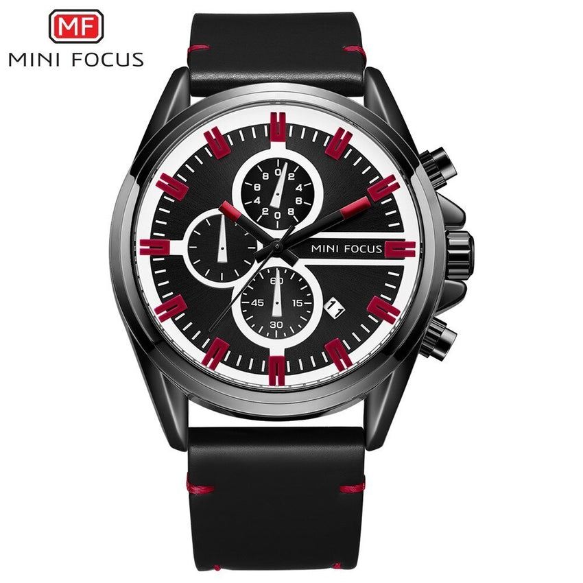 MINI FOCUS Fashion Men Watch Leather Strap Men Sports Watches Mens 2019 Luxury Brand Men's Wristwatch Quartz Business Male Clock