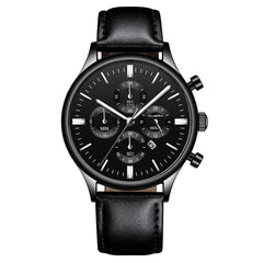 Men's Watch Fashion Sport Stainless Steel Case Leather Band Quartz Analog Wrist Watch Man Reloj Hombre 2019 relogios masculinos
