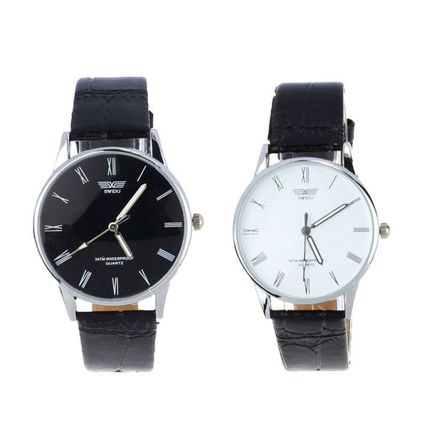 Men's Watch Classic Roman Number Quartz Electronic Leather Watch Man new arrival in men wrist watches wristwatch mens