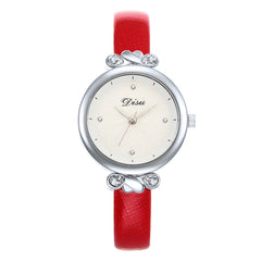 Minimalism Women's Watches Good Dial  Business Ladies Quartz Wristwatch With Rhinestone Solid Color Leather Strap Clock DISU@50