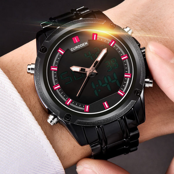 Men Watch Casual LED Digital Strap Stainless Steel Gift Watch Mens Reloj Hombre 2019 Men Wristwatch Clock relogio masculino