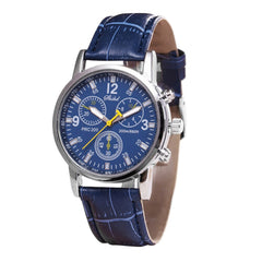 Men wrist watch Blue-ray glass neutral quartz simulates epidermal Leather Strap Wristwatch Mens Reloj Hombre 2019 orologio uomo