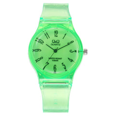 New Women Watches Roman Numeral Dial Ladies Quartz Wristwatch Transparent Jelly Color Silicone Strap Simple Clock Reloj Mujer@50