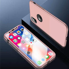 360 Full Cover Phone Case For iPhone X 8 6 6s 7 Plus PC Protective Cover For iPhone XS Max XR X 7 Case Cover With Glass