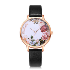 Luxury  Women Watches Thin disc Flower Watch Minimalism Leather Strap Ladies Quartz  Wristwatch Featured Clock Reloj Mujer@50