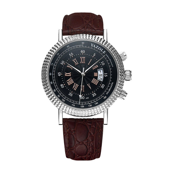 Man Quartz Watch Line Of Sight Instrument Panel Roman Digital Calendar Belt Watches Mens 2019 relojes para hombre orologio uomo