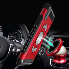 Phone Case For Iphone X XS Max XR 6 6S 7 8 Plus Hybrid Armor Car Magnetic Suction Bracket Cases Rugged Soft Card Slot Cover