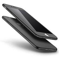 360 Case Full Body Coverage Phone Cases for iPhone 7 6 6s Plus Fundas Fashion Matte Hard PC Cover Free Glass Screen Film