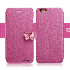 Leather Wallet Stand Flip For iPhone 11 Pro Max XR X XS Max 8 7 6 6s Plus Case Bling Diamond Butterfly bow knot Cover Slot Card