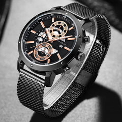 MINI FOCUS Watches Mens 2019 Quartz Rose Gold Watch Men Business Men's Watch Top Brand Luxury Fashion Casual Male Watch Luminous