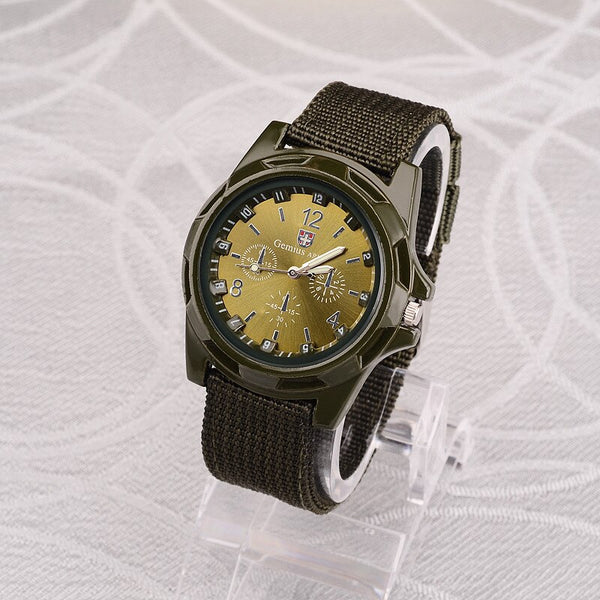 Men's watches Military Quartz Sport Resin Canvas BandA Watch Fashion Green Off-road Wristwatch relogio masculino erkek kol saat