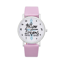 Women's Watches Best Sellers  Follow Dreams Letter Pattern Clock Rome Nombre Mode Top Marque Montre Femme Acier Inoxydable@50