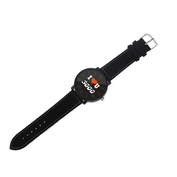 Men's Women Watch I LOVE YOU 3000 Fashionable Quartz Simple Leather Belt Watches Female Clock Relojes Hombre 2019 zegarek meski