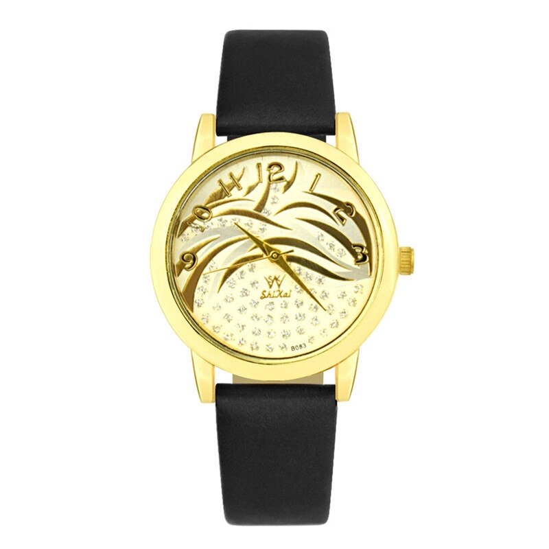 Small Disc With Floral Pattern Simple Style Women's Watches Temperamental Wristwatches Luxury Orologio Donna @50