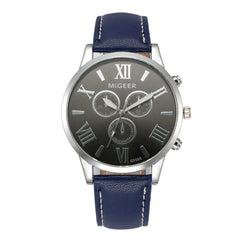 DISU Men Wrist Watch Classic Leather Strap Quartz Casual watch mens big dial watches for men relogios masculino