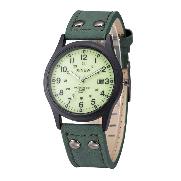 Man Watch Vintage Classic Waterproof Date Leather Strap Sport Quartz Army Wristwatch Mens Reloj Hombre 2019 Men Wristwatch Clock