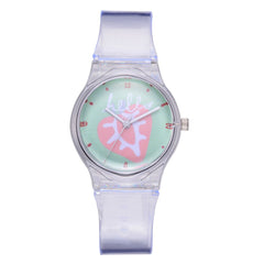 Fresh Simple Fruit Pattern Watch Silicone Transparent Unique Strap Montre Femme Acier Inoxydable Zegarek Damski Clock @50