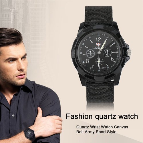 Men's watches Military Quartz Sport Resin Canvas BandA Watch Fashion Green Off-road Wristwatch relogio masculino erkek kol saat