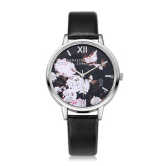 Minimalism Women Watches Flower Butterfly Dial Ladies Quartz Wristwatch Fashion Leather Strap Clock Dress Gift Zegarki Damskie50
