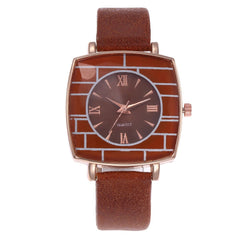 Hot Selling  Women Watch Sport Style Striped Square Dial Ladies Quartz Wristwatch Clock Simple Leather Strap Relogio Feminino@50