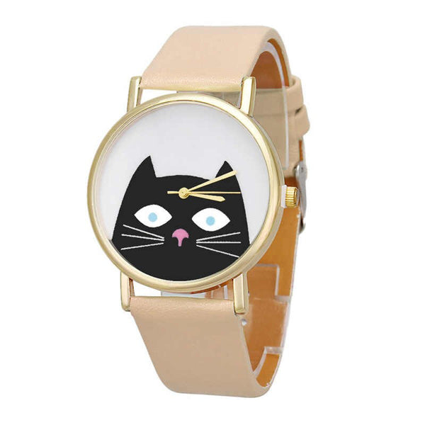 High Quality Women's Watches Best Sellers Featured Cute Cat Pattern Watch Romain Horloge Cadeau Montre Femme Acier Inoxydable@50