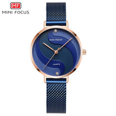 MINIFOCUS Watches Women Fashion Watch 2019 Female Watch Gold Luxury Brand Womans Watch Ladies Stainless Steel Mesh Wristwatches