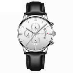 FNGEEN Man Watch Luxury Casual Quartz Waterproof Calendar Leather Belt Watches Mens 2019 Men Wristwatch Clock horloges mannen