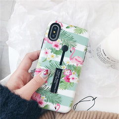 TIKITAKA Summer Fruit Pineapple Phone Case For iphone X 6 6s 7 8 6 6s 7 8 Plus Cactus Hide Ring Stand Holder Cover Coque