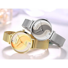 MINIFOCUS Watches Women Fashion Watch 2019 Female Watch Gold Luxury Brand Womans Watch Ladies Stainless Steel Mesh Wristwatches