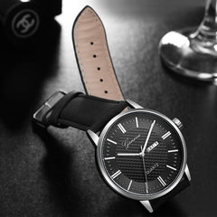 DISU Men Wrist Watch Sport Military Stainless Steel Dial Leather Band watches mens unique watch for men relogios masculino