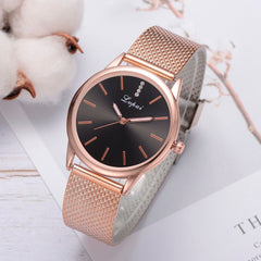 Best Selling Women Watches Rose Colour Dial Ladies Quartz Wristwatch Fashion Silicone Strap Temperament Clock  Zegarki Damski@50