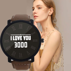 Man And Woman Watch I LOVE YOU 3000 Quartz Simple Leather Belt Watches Mens 2019 Men Wristwatch Clock erkek kol saati