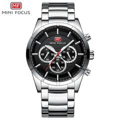 MINI FOCUS Mens Watches Top Brand Luxury Stainless Steel Quartz Watch Men Waterproof Sports Watches Man Clock Men's Wristwatches