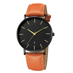 DISU Men Wrist Watch Luxury Quartz Sport Military Stainless Steel Dial Leather Band watches man unique watch for men wristwatch