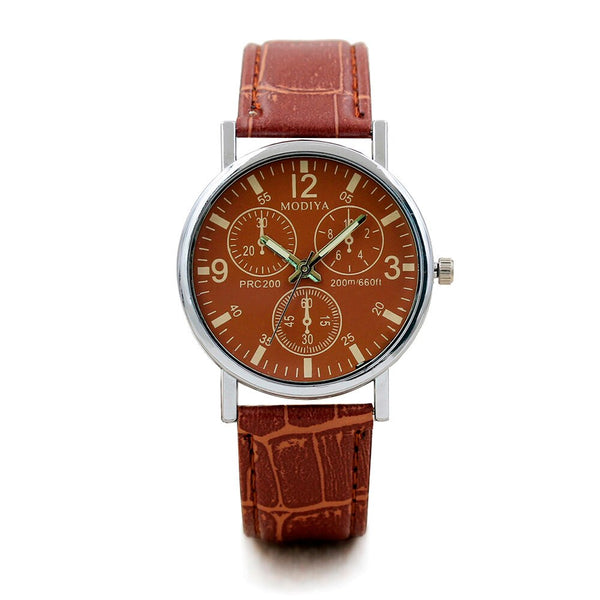 Men Watch Six Pin Quartz Blue Glass Belt Watch Mens Reloj Hombre 2019 men wristwatch clock relogio masculino