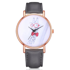 Women Watches Exquisite Cute Deer Pattern Dial Ladies Casual Quartz Wristwatch Simple Leather Strap Clock Dress Reloj Mujer @50