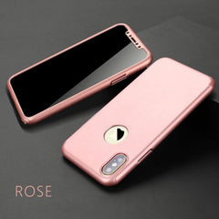 360 Degree Phone Case For iPhone XS Max 6 7 8 Plus Case With Tempered Glass For iPhone X 8 7 6 Cases Front Back Full Cover Case