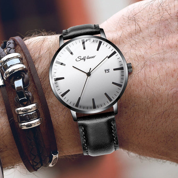 Man Watch Quartz Sport Leather Strap  Complete Calendar Men Wristwatch Clock Montre Homme 2019 relogios masculinos