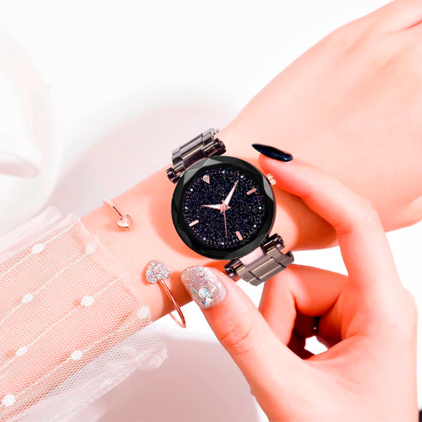 Featured Watches Women Scale Disc Ladies Quartz Wristwatch Simple Luxury Starry Sky Alloy Strap Good Clock Gift Reloj Mujer@50